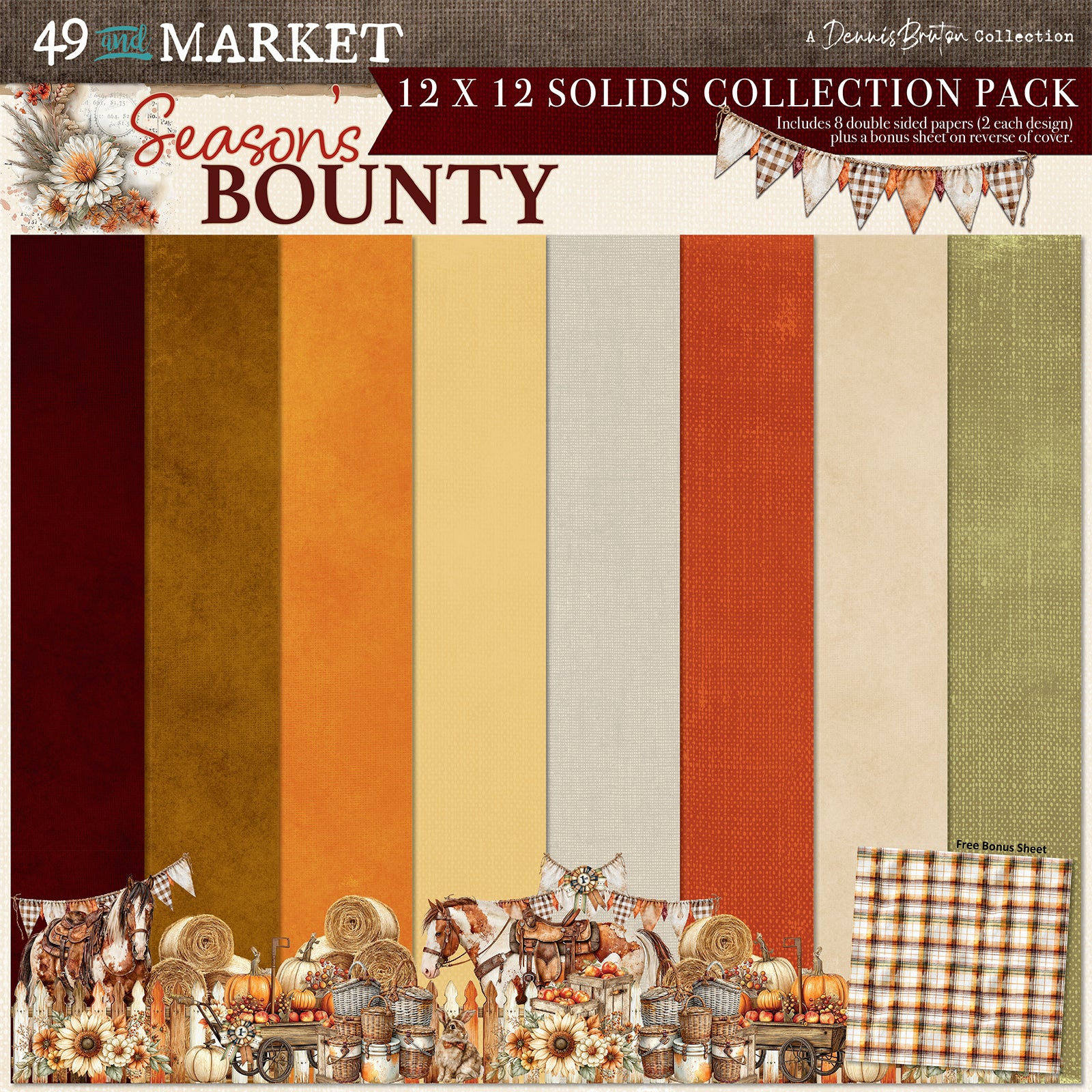 49 & Market Season's Bounty 12 x 12 Solids Collection Pack